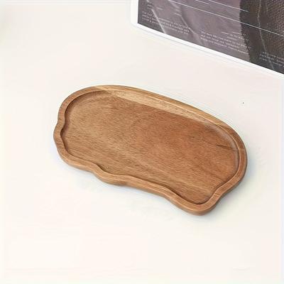 TEMU Chic Wooden Serving Tray - Versatile For Desserts, Fruits, Snacks & Drinks - Christmas, Halloween & Parties Image