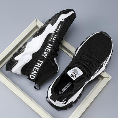 "TEMU Men's Trendy Blue Low-top Sneakers - Breathable Mesh Upper, Comfy Casual Running Shoes With "end New " Design For Outdoor, Streetwear & Casual Attire" Image