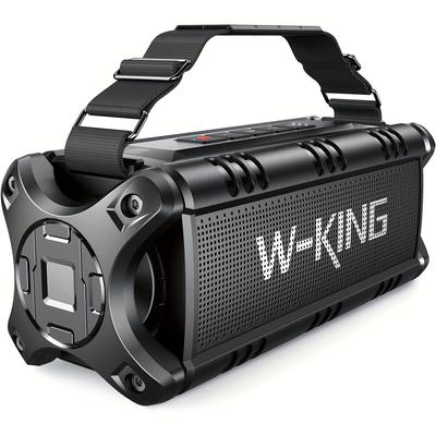 TEMU W-king 50w Wireless Speaker, Portable Loudspeaker, Outdoor Waterproof Large Speaker Subwoofer/low Frequency Enhancement/dsp/long-time /stereo Pairing/mobile Power/support Tf, Aux / Image