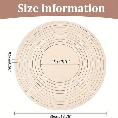 TEMU 11pcs Round Pottery Tools Wooden Geometric Figure Rail Set For Diy Ceramic Cutting And Printing Blank Modeling Mud Image
