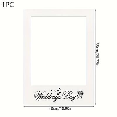 TEMU 1pc Wedding Photo Booth Frame - Sturdy Paper Material, No Feathers, Bachelor Parties, Weddings, Unicorn Parties & Birthdays - Wedding Decorations & Party Supplies, Wedding Gifts Image