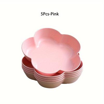 TEMU 5- Shaped Trays Set, Reusable Plastic Plates For , Appetizers, , , Salad, - Dishwasher & Microwave Safe Kitchen Supplies For Christmas, Halloween, Easter, Hanukkah, Thanksgiving - Pattern Image