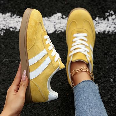 TEMU Plus Size Women's Elegant Casual Sneakers - Breathable Fabric Upper, Comfortable Lace-up Low- With Durable Rubber Sole For Wear, , Ladies Shoes Image