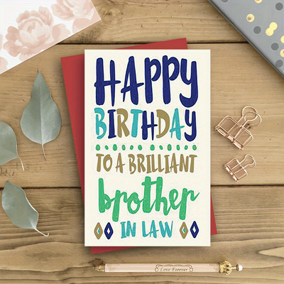 TEMU Card For Brother-in-law – Vibrant, Design With , Includes And Decorative Accessories – Ideal Gift For Image