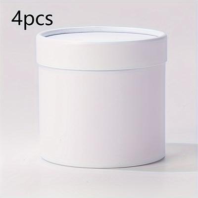 TEMU Pack Of 4 Round Flower Boxes, Small Handheld Flower Buckets For Packaging Flowers In Multiple Buckets For Weddings, Birthdays, Anniversaries, Valentine's Day And Day Image
