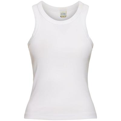 Hannah Tank Organic Cotton Rib Tank Top - White - Flore Flore Tops