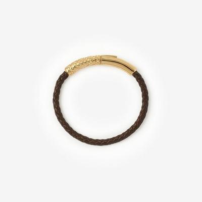 Leather Check Bracelet - Metallic - Burberry Bracelets