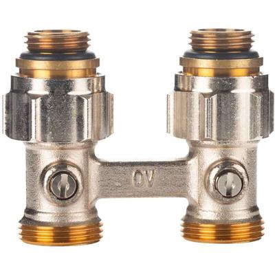 Hahnblock für Heizkörper Durchgangsform Übergangsnippel ag 3/4 x 1/2 Zoll - Viessmann Image