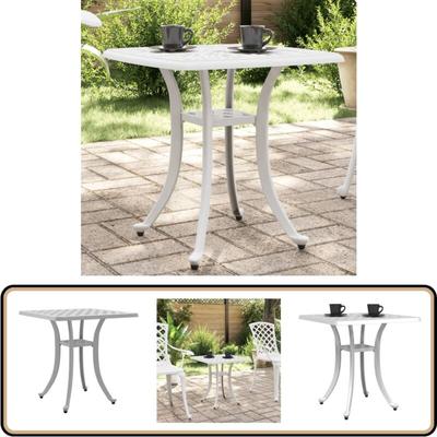 Gartentisch Weiß 53x53x53 cm Aluminiumguss - Gartentisch - Aluminiumtisch - Weißer Tisch Image