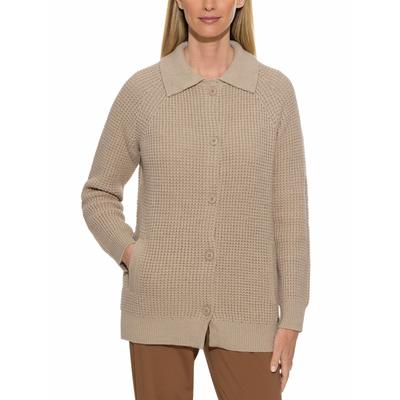 Walbusch Damen Merino-Strickjacke Waffelstruktur Beige Image