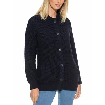 Walbusch Damen Merino-Strickjacke Waffelstruktur Blau Image
