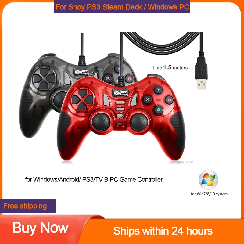 Für SONY PS3-Controller mit Dual-Vibration Turbo USB Wired Gamepad für Play Station 3-Joystick-Konsole für PC Android TV-Box