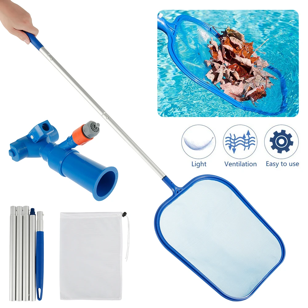Pool-Reinigungsset, Pool-Jet-Staubsauger-Set mit Pool-Skimmer-Netz, abnehmbare Stangen, Pool-Wartungsset für Boden, Schwimmen Image
