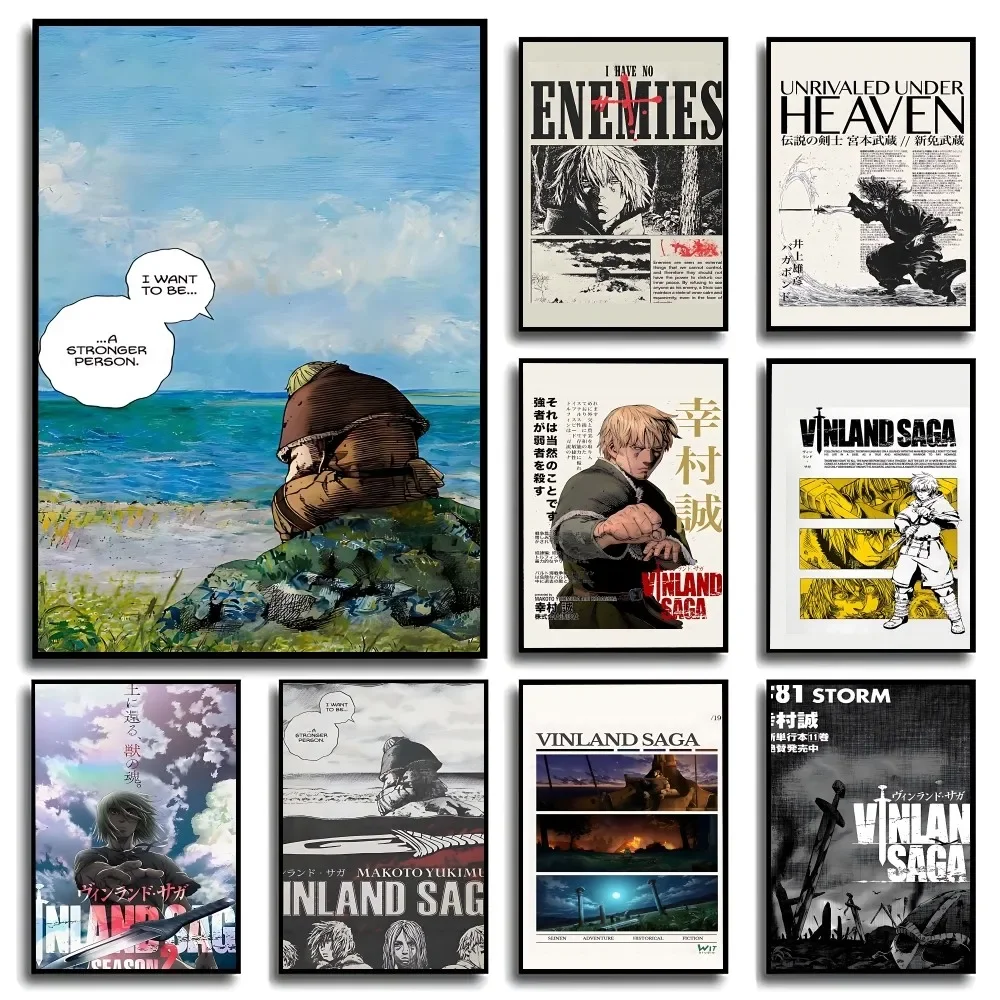 Cooles V-Vinland S-Saga M-Manga No Framed Poster Kraft Club Bar Papier Vintage Poster Wandkunst Gemälde Schlafzimmer Studie Aufkleber Image