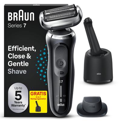 Elektrorasierer BRAUN "Series 7 71-N7200cc", bunt (eh19 s, s), Elektrorasierer, Präzisionstrimmer-Aufsatz, Reinigungsstation, 360 Flex, Wet&Dry