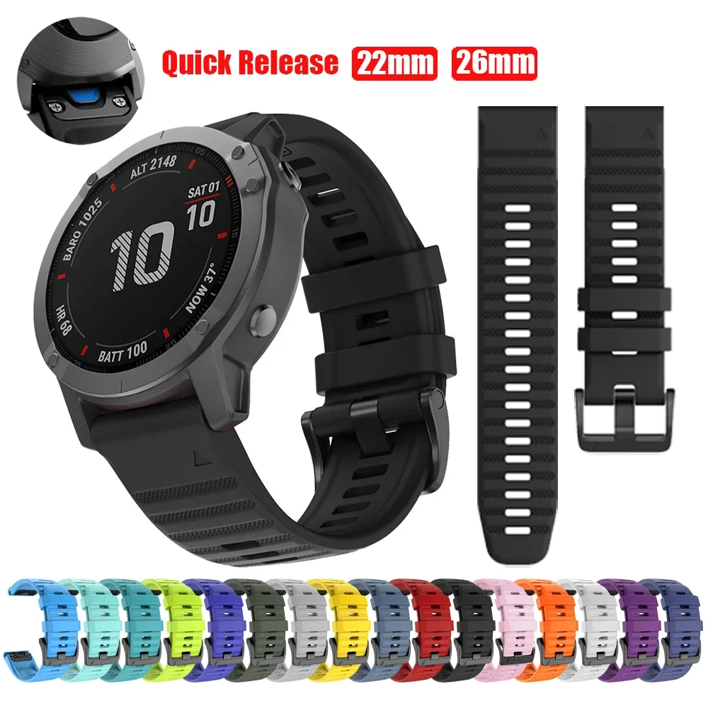 22 mm 26 mm Silikonarmband für Garmin Instinct 3 2X Solarband Fenix E 8 7 7X 6X 6 Pro/Quatix 7 6 5 3/Enduro 3 2 QuickFit Armband Image