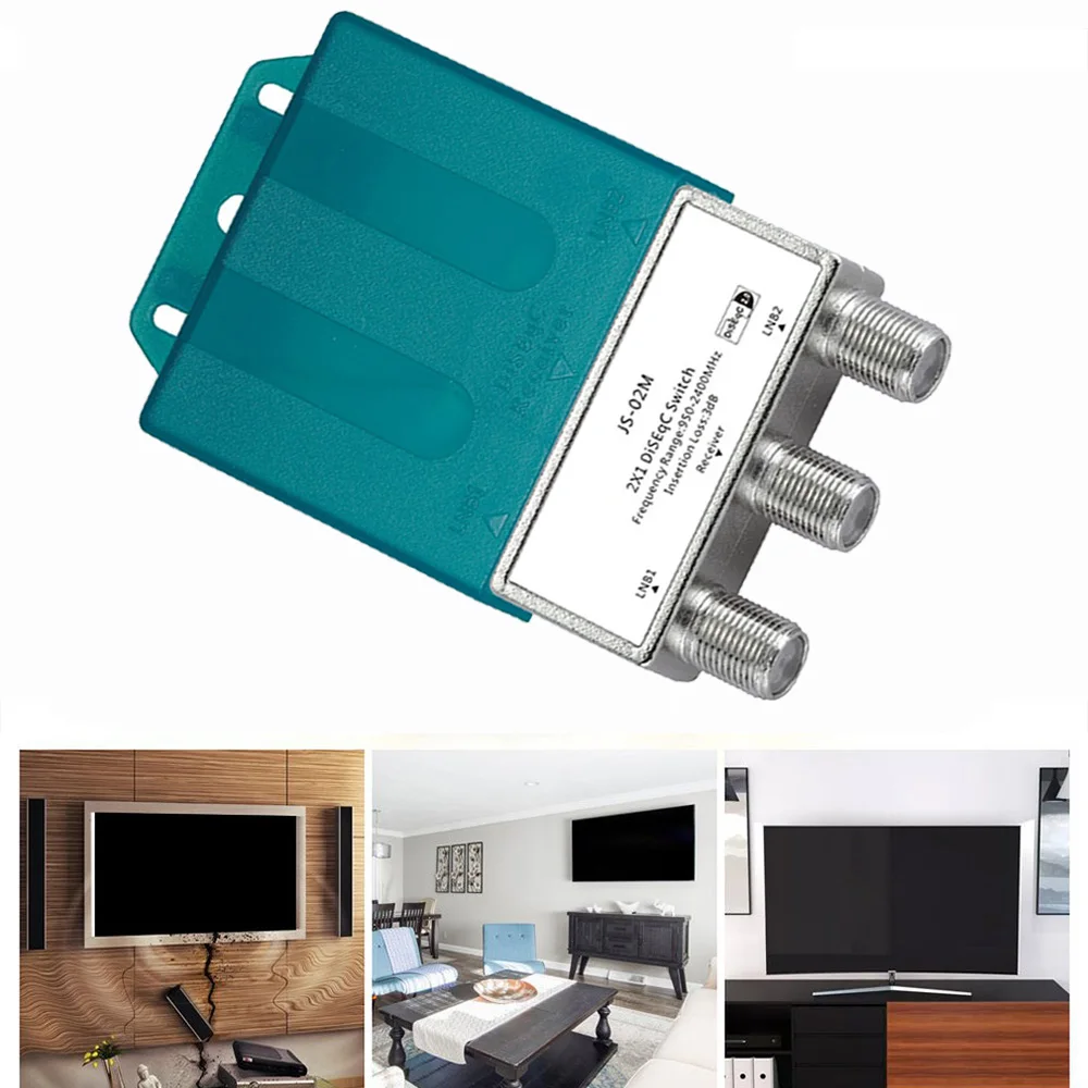 950-2400MH TV Wasserdicht DS-04M Satellite 2x1 DiSEqC Schalter Antenne FTA Dish Flat LNB Multischalter für Satelliten-TV-Receiver Image