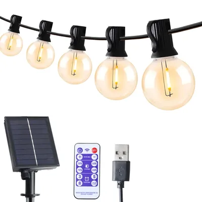 G40 Solar Lichterketten Outdoor Girlande LED Terrasse Seil Lampen Solar String Für Straße Garten Party Hochzeit Terrasse Dekoration