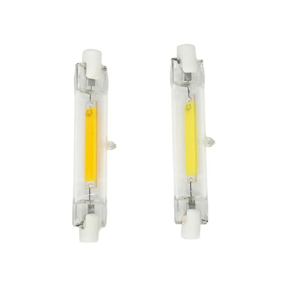 2 teile/los r7s LED Cob Birne j78 j118 dimmbare Glasröhre Licht 78mm 118mm gleich 60w 120w Halogenlampen AC 110V 220V 230V hell