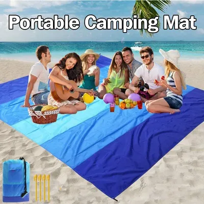Beach Blanket Sandproof 200 X 210cm Waterproof Beach Mat Lightweight Picnic Blanket for Travel Beach Cover Beach Mattress