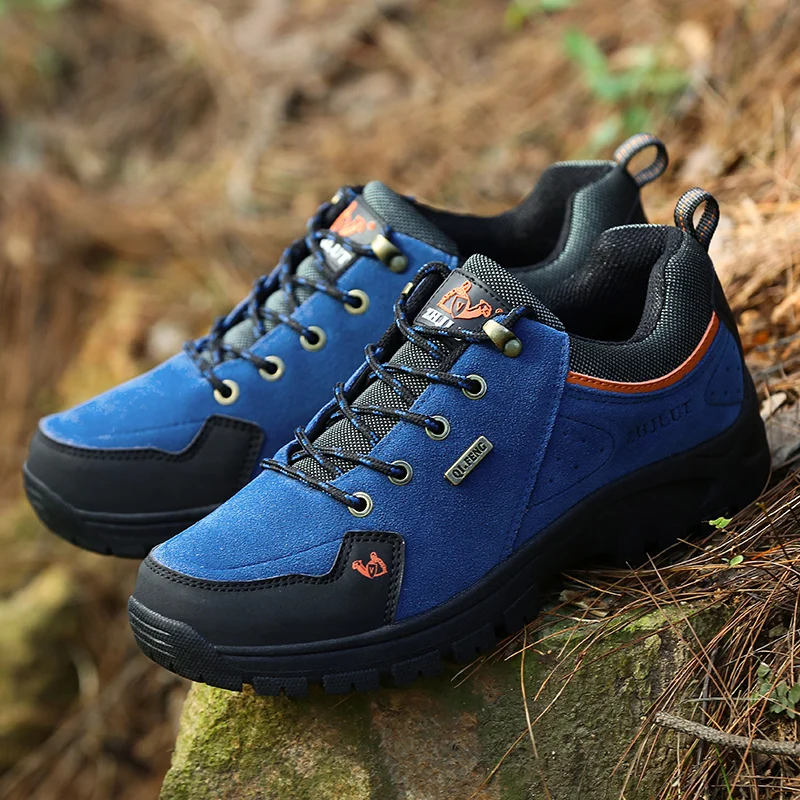 Mode Blau Wanderschuhe Männer Große Größe 35-46 Bequeme Rutschfeste männer Trekking Schuhe Paare Plattform Outdoor turnschuhe Mann Trainer