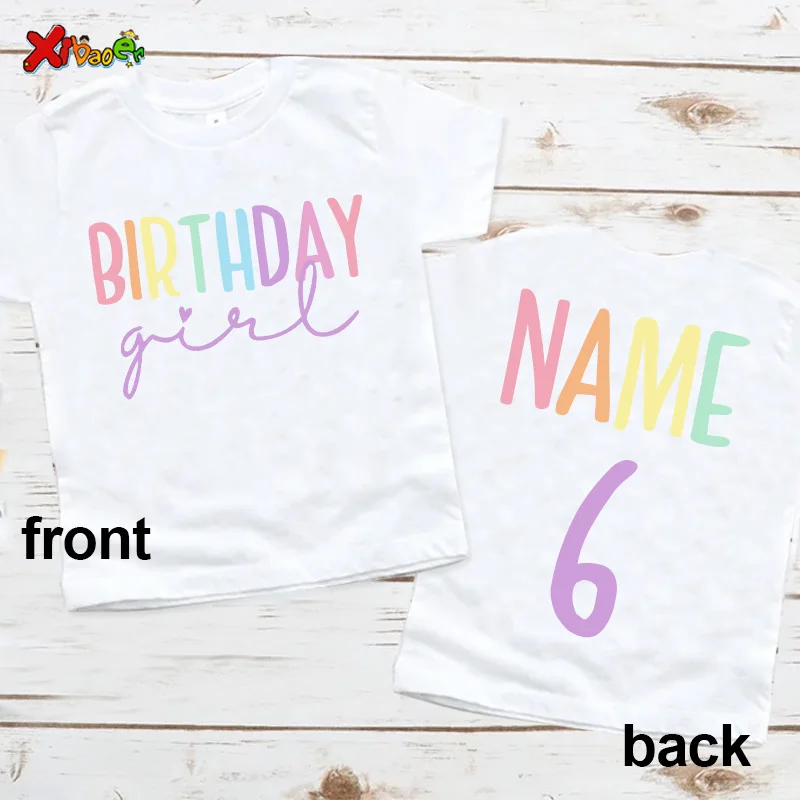 Geburtstags kind T-Shirt Party Outfits für Kinder benutzer definierte Name Shirts Baby Mädchen Kleidung niedlichen T-Shirt Kinder Kleidung 10. Geburtstag Mädchen Image