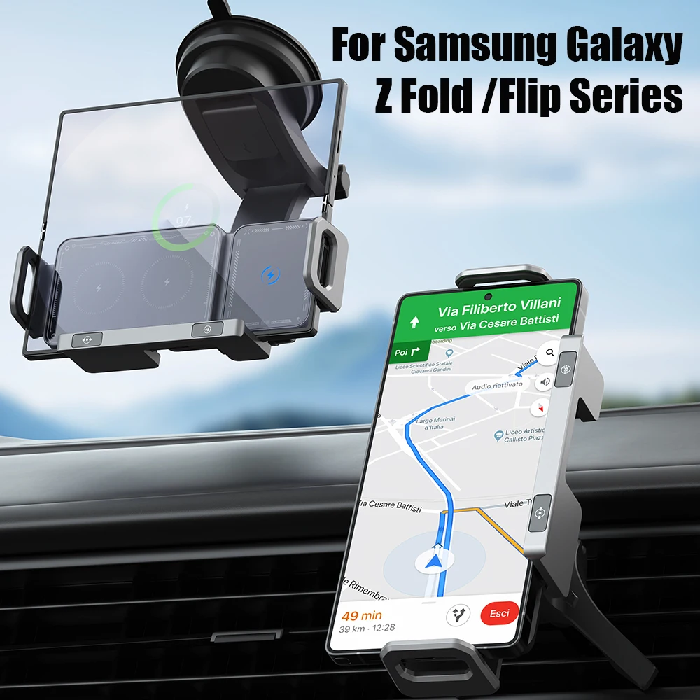 Car Mount Car Phone Holder Vent Car Truck Accessories for Galaxy Z Fold 6 5/Flip 6 5 Car Wireless Fast Charging Car Vent Mount