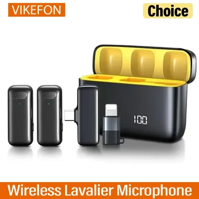 Wireless Lavalier Microphone Digital Charging Compartment Intelligent Noise Cancellation HD