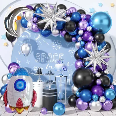 88PCS Outer Space Balloon Garland Arch Set Galaxy-themed Birthday Party Anniversary Celebration
