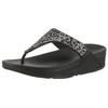 Zehentrenner FITFLOP "LULU CRYSTAL", Damen, Gr. 36, schwarz, Textil, Glitzer, modisch, Schuhe, Sandale, Pantolette mit Schmucksteine