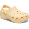 Clog CROCS "Classic Platform Pearl Clog", Damen, Gr. 41, gold (goldgelb), Croslite, casual, Schuhe, Plateaschuh, Sandale mit Zierperlen