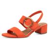 Sandalette MARCO TOZZI, Damen, Gr. 38, orange, Textil, elegant, Schuhe, Blockabsatz, Riemchensandale, Festtagsschuh mit großer Zierschnalle
