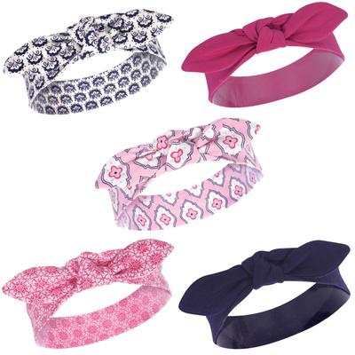 Touched by Nature Baby Girl Organic Cotton Headbands 5pk, Trellis, 0-24 Months - Trellis
