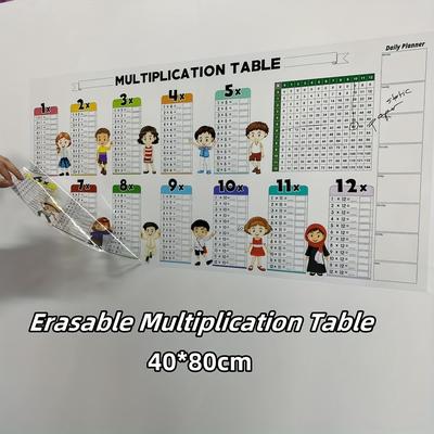 TEMU Educational Dry Erase Color Multiplication, Writing Aids For Learning And Education, 15.7*31.5inch, Math Aids For Walls Doors /math Teaching Aid Boards Image