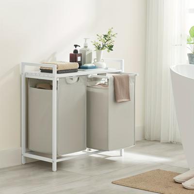 TEMU Laundry Basket, 2-compartment Laundry Collector, Extendableand Removable Laundrybag Sremovable Oxfordfabric, , 3x38l, 92.5x33x72, Laundry Baskets Image