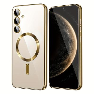 TEMU Phone Case For Galaxy S25 Ultra S25 Plus S25 Fe S25 S24 Fe S24 Ultra S24 Plus S24 S23 S22 S21 S20 Fe Magnetic Case With Camera Lens Protector Image