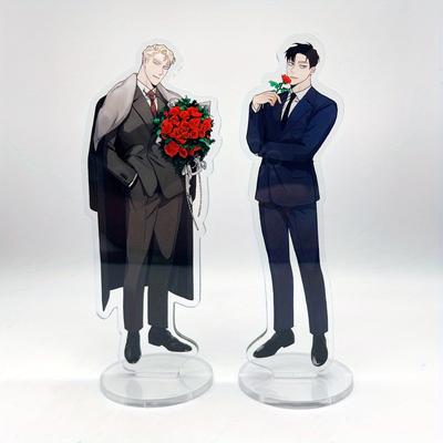 TEMU 2d Flat Rose Acrylic Stand Anti-scratch Collection Grade Anime Peripheral Desktop Ornament Image