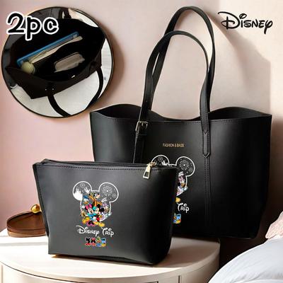 TEMU [authorized] [ Day] 2pcs 2025 Large Capacity Handbag With A Coin Cosmetic Bag, Ideal For Work, Study, And Shopping, Featuring Space And A Stylish Shoulder Messenger Design. Image