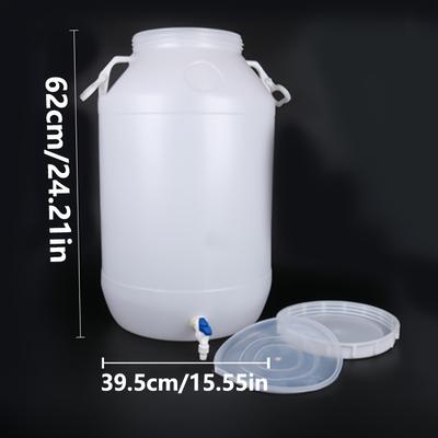 TEMU 1pc White Plastic Bucket With Lid And Handle, 19.81 Gallon Capacity - , Sturdy Storage, For Outdoor Camping, Vertical Plastic Bucket, Hiking And Camping, Pe Material - With Safety Seal Lid Image