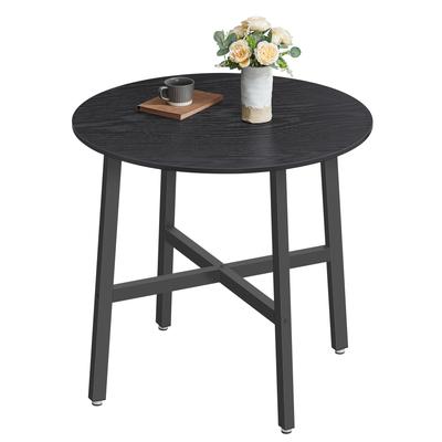 TEMU Vasagle Industrial Round Dining Table, Rustic Brown And Black, Wood Top With Metal Frame, 80x75cm, For Living Room, Office - Kdt080b01 Image