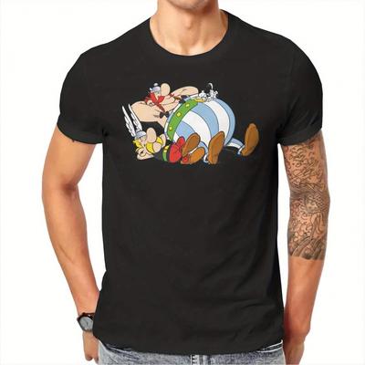 TEMU Asterixs And Obelixs T Shirt Men Tees Summer Clothing Cotton O-neck Tshirt Image