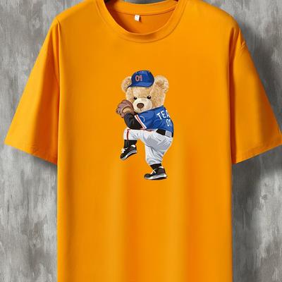 TEMU 2023 Spring And Summer Short-sleeved T-shirt Fashion Printing Men's Youth Spring And Summer Round Neck Fashion Casual Top Image