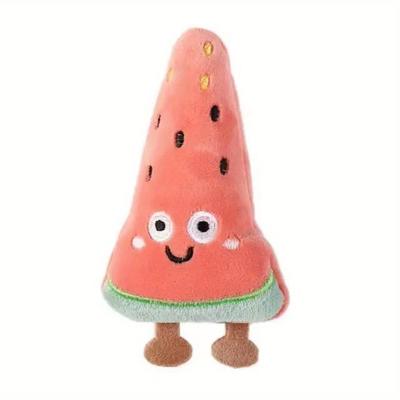 TEMU Adorable Plush Toy For Pets Shaped Like A Cartoon Avocado And Watermelon, Designed To Be Chewable And Interactive For Cats And Dogs. Image