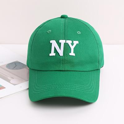 TEMU Ny Embroidered Baseball Cap - Lightweight Adjustable Dad Hat For , Unisex Outdoor Casual Sun Hat In Mixed Colors, Durable Textile Fabric, Everyday Headwear Image