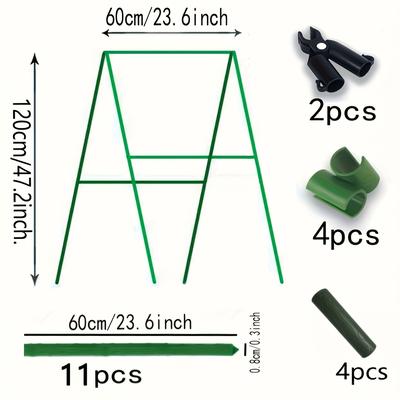 TEMU 21pcs Durable Garden Stakes For Climbing Plants - Plastic Tomato, Grape, Cucumber & Support Rods - Essential For Greenhouses And Outdoor Gardening, Plant Support | Vibrant Greenery|durable Plasti Image