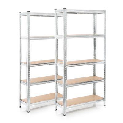 TEMU Wiltec Set 2x Heavy Duty Shelving Unit 154x75x30cm, 875 Kg Total Load, Galvanized Steel Boltless Shelving, 5-shelf Shelving Unit, Workshop Shelving Image