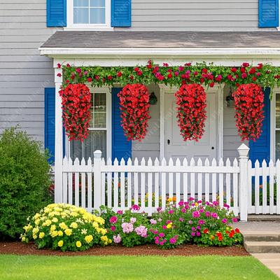 TEMU 4 Bundles Of Outdoor Artificial Hanging Flowers - Realistic With Eucalyptus Leaves, Green Foliage For Farmhouse Gardens, , Weddings & Home Decor, Artificial Outdoor Flower Image