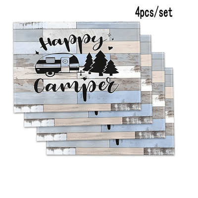 TEMU 4pcs Placemats, Table Decoration, Design, Suitable For Kitchen And Restaurant Decor Image