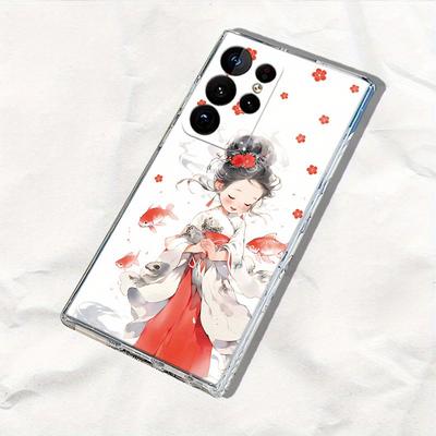 TEMU Petal Girl Pattern, For Case, Protective Cover Galaxy Note 20 Ultra 5g/note 20 5g/note 10+/note 20/10 Plus/note 10/note 9/note 8 Series Fashion Light Thin Phone Protective Case, Cover Image
