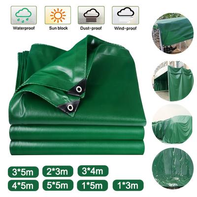 TEMU Three-layer Sunscreen Awning Fabric Green, Approximately 0.3mm Thick/dual Coating, 400g/m² Cloth Material Pvc Suitable For Camping Firewood Pile Image